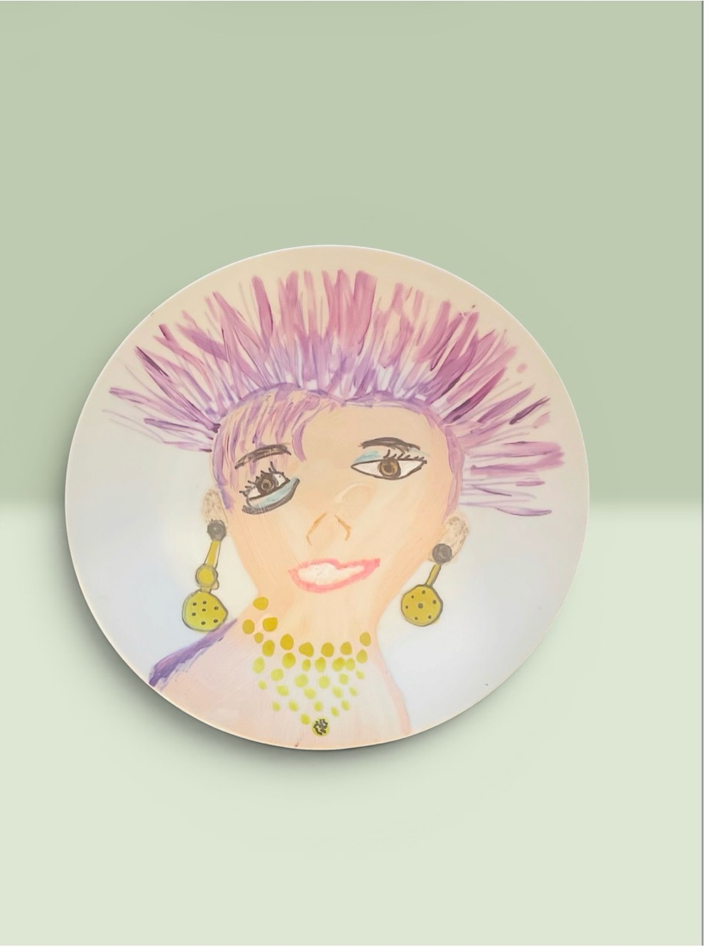 MaryLynn Original  Hand-Painted Portrait Dish|Whimsy Art”